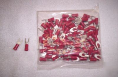 Red 3.7MM fork terminals pack of 50