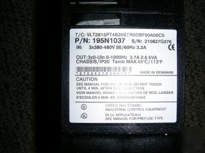 Danfoss vlt 2800 inverter drive