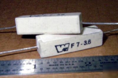 3.6 ohm 10% @ 7W wirewound sand resistors (20 pcs)