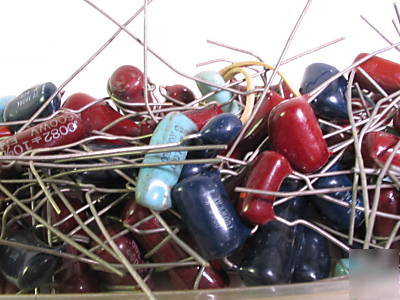 73 assorted silver dipped mica capacitors mallory 600V