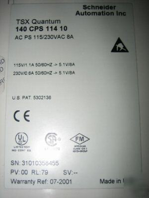 Modicon 140 cps 114-10 power supply 115/230 vac 140CPS