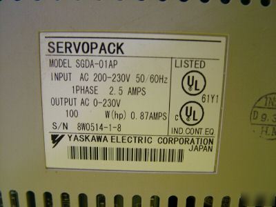 Yaskawa 200V servopack servo drive sgda-01AP