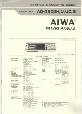 Aiwa original service manual AD3200 h, u uc, g