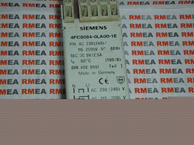 Siemens 4FC8084-0LA00-1E power supply sec dc 5V 2.5A