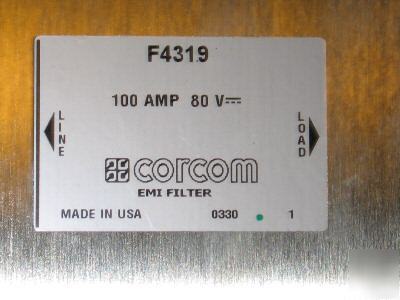 Corcom emi filter 100 amp 80V m#: F4319