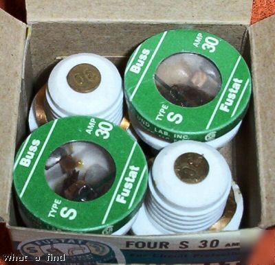 New 4 buss fustat type s 30 amp screw in fuse warranty