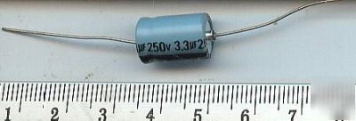 3.3UF 250VOLT electrolytic capacitor axial 50 lot