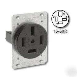 Leviton 8460 straight blade receptacle, 60A 250V 3P 4W