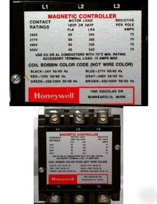 New honeywell R8234B1030 60 amp 3 pole contactor g