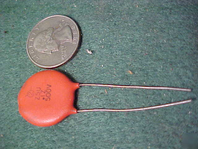 10PC sprague .1UF 500V ceramic disc capacitor