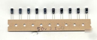 2.2 uf ufd mf mfd 50V radial lead electrolytic cap 25EA