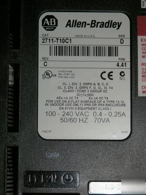 Allen-bradley 2711-T10C1/d 2711T10C1 series d 