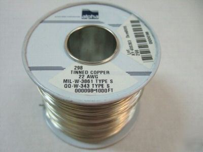 Alpha tinned copper 22AWG mil-w-3864 type-s 1000FT