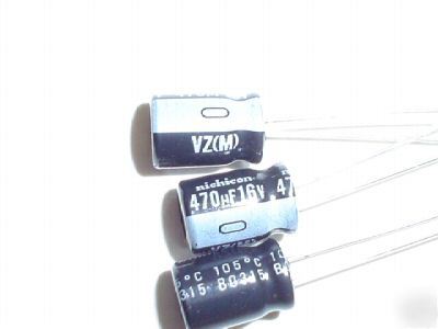 New 50PCS 16V 470UF nichicon hi-temp radial capacitors 