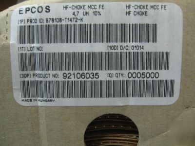 1000PCS p/n B78108T1472K ; hf-choke mcc fe 4,7 uh 10%