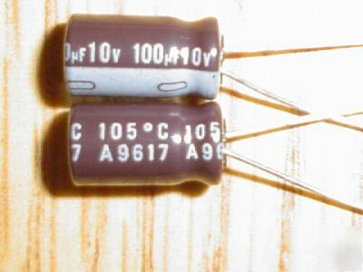 200 nichicon 10V 100UF radial capacitors low esr 105C