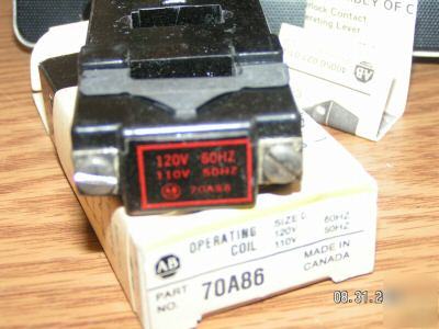 3 allen bradley 70A86 operating coil sz 0 120V/60HZ