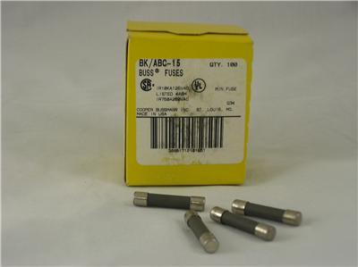 Bussmann bk/abc-15 fuse cemric 15A lot 2 boxes of 100