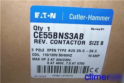 Cutler hammer CE55BNS3AB rev. contactor 3 pole open 