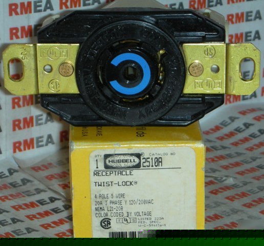 New hubbell receptacle 2510A 4PO 5W 20A 120/208V 