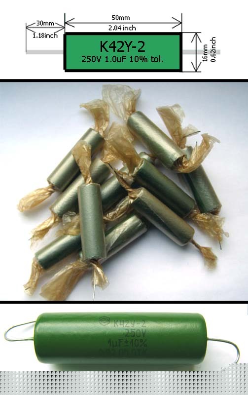10 x 1.0UF 250V pio K42Y-2 capacitors 1.0 uf 250 v