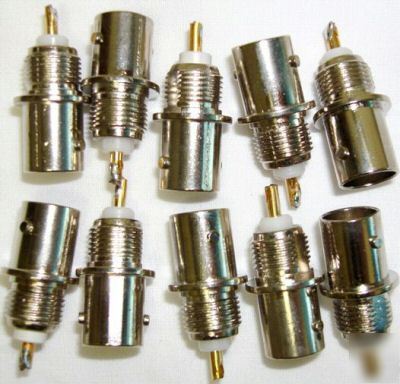 Bnc chassis connectors X10 female w/ mount washer & nut