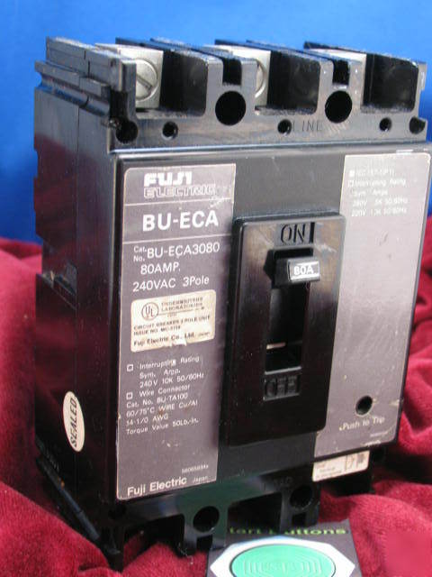 Bu-eca 3080 fuji 80 amp 240V ac 3 pole circuit breaker