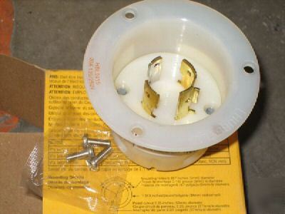 Hubbell HBL2415 nema L14-20P 20A 125V flanged inlet