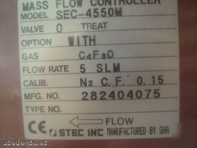 Stec mfc sec-4550M mass flow controller lot of 7