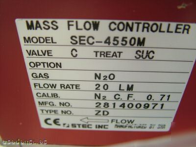 Stec mfc sec-4550M mass flow controller lot of 7