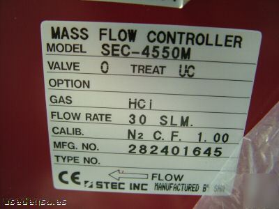 Stec mfc sec-4550M mass flow controller lot of 7