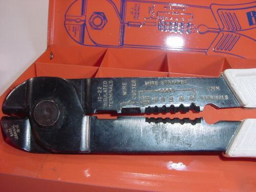 Vintage belden wire strippers with metal box