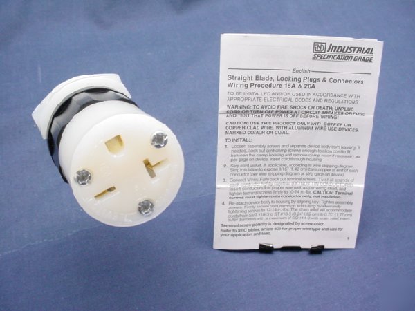 Leviton industrial connector plug 6-20 20A 250V 5469-c