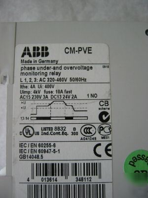 Relay phase under and overvoltage abb c-pve