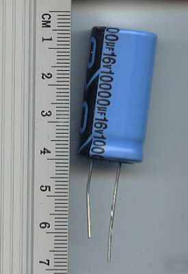 10,000UF 16VOLT electrolytic capacitor radial 19 lot
