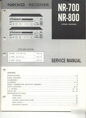 Nikko -700 NR800 service manual original manual