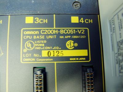 Omron programmable cpu unit C200H-CPU01-e w/ rack