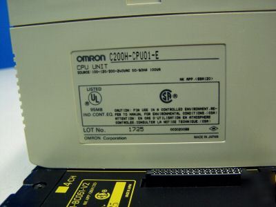 Omron programmable cpu unit C200H-CPU01-e w/ rack