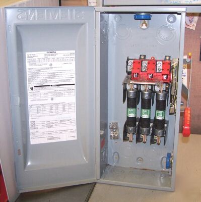 Siemens 100 amp fused safety switch HF363 nema 1 encl. 