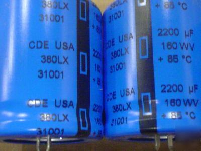 10 cde 160V 2200UF mini snap in capacitors 