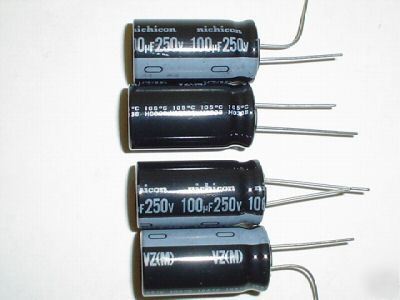 New 50PCS 250V 100UF nichicon hi temp radial capacitors 