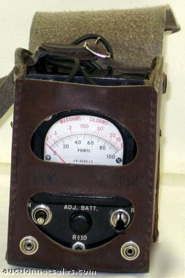 Vintage megohms kilohm points test meter & case
