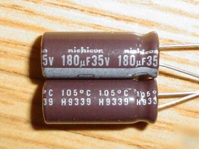 200PC 35V 180UF nichicon radial capacitors low esr 105C
