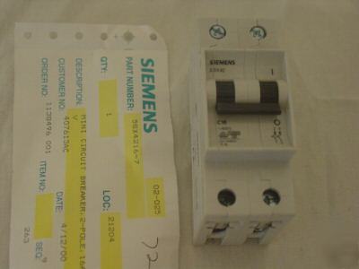 Siemens 5SX4216-7 mini circuit breaker 2 pole 16A 380V