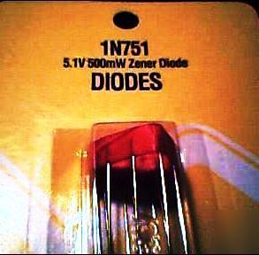 Zener diode,single, two terminal,5.1V v(z),10%,do-35