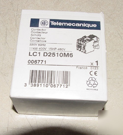 New telemecanique contactor LC1D2510M6 220V coil 