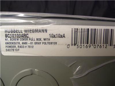 Hubbell weigmann junction or pull box # SC101004RC w