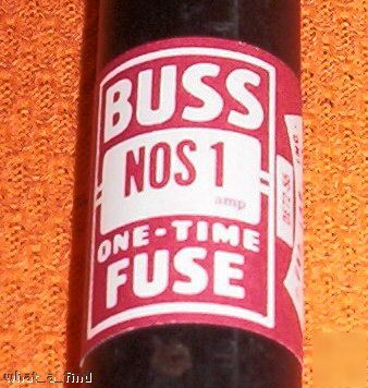 New 9 bussmann nos 1 amp fuse warranty NOS1 buss