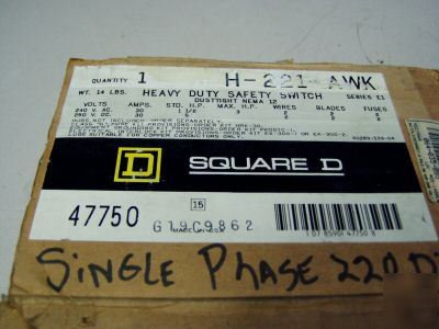 Square d heavy-duty safety switch m/n: h-221-awk - 