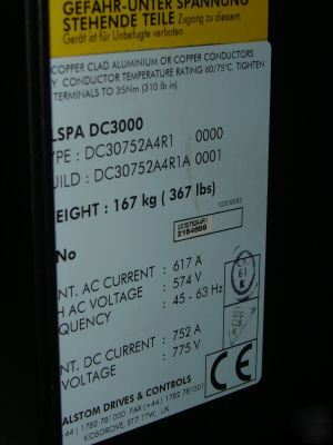 Alstom DC3000 alspa dc-3000 drive inverter 575 vac 775V
